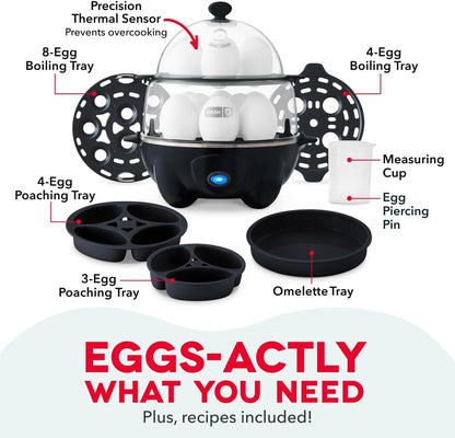 Cocedor eléctrico de huevos multifuncional – 12 huevos, omelets y huevos pochados