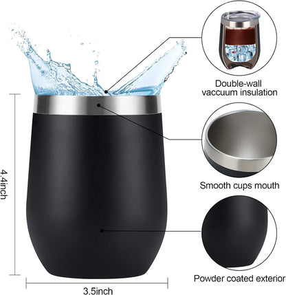 Set de vasos térmicos de acero inoxidable – 8 piezas con tapa y pajillas reutilizables