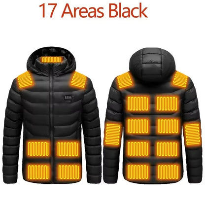 Chaqueta Térmica Inteligente 17 Zonas de Calor – Impermeable y Recargable