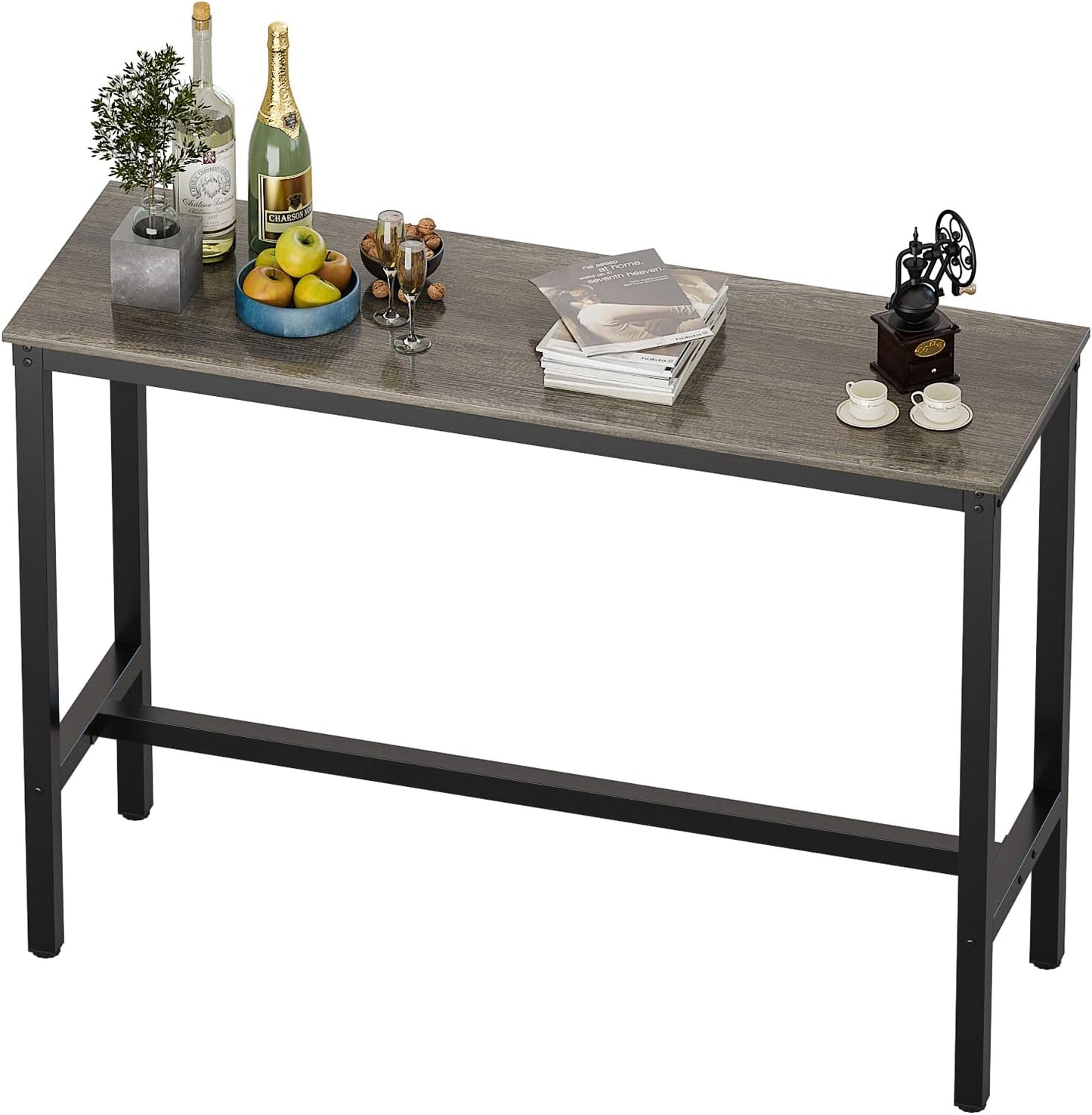 Mesa alta multifuncional de madera y metal – estilo industrial moderno