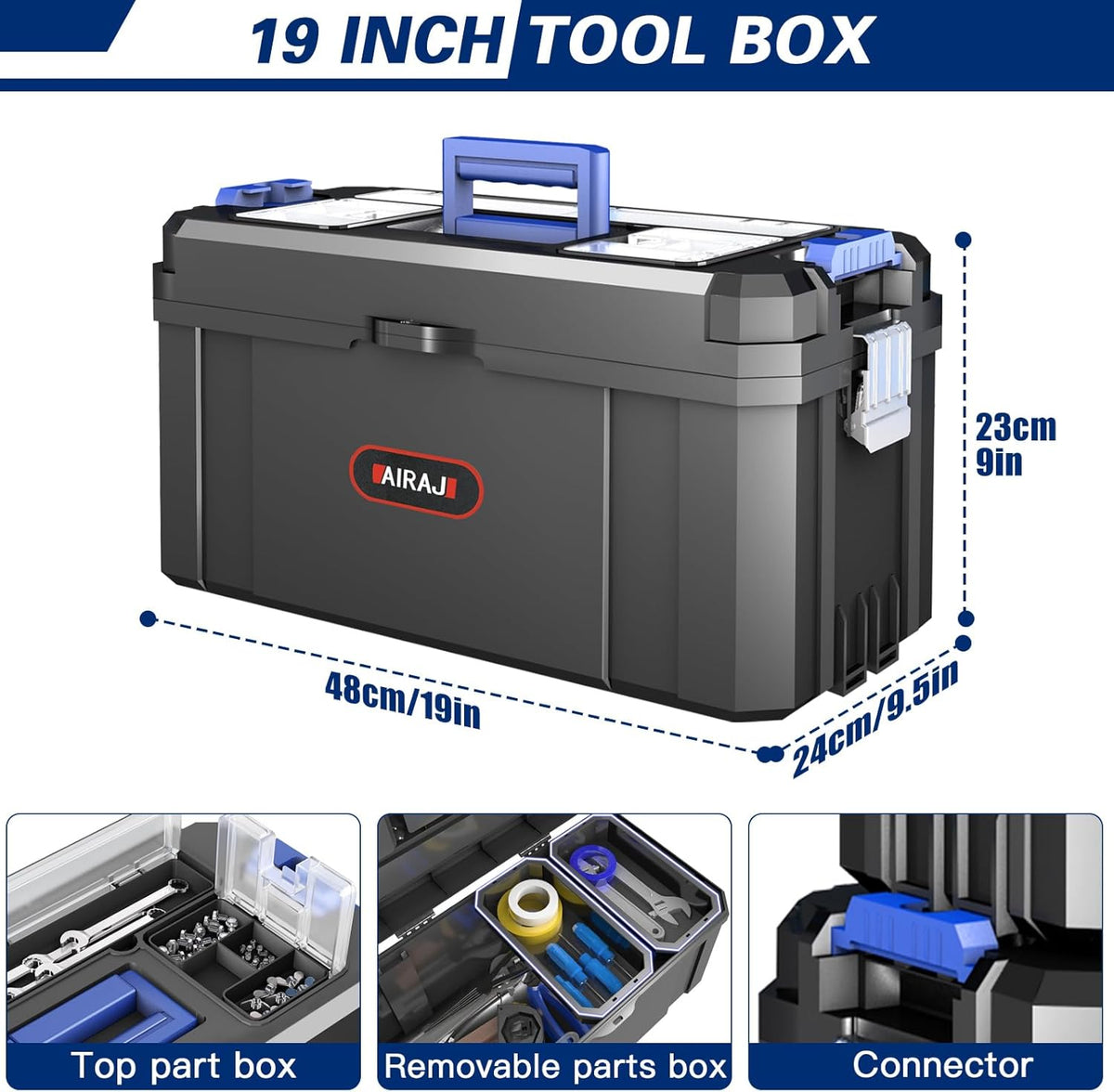Caja de herramientas modular con ruedas – sistema 3 en 1 apilable y portátil