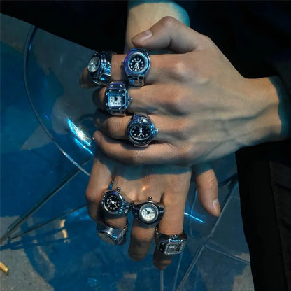 Anillos Reloj Vintage – Estilo Retro y Elegancia Urbana