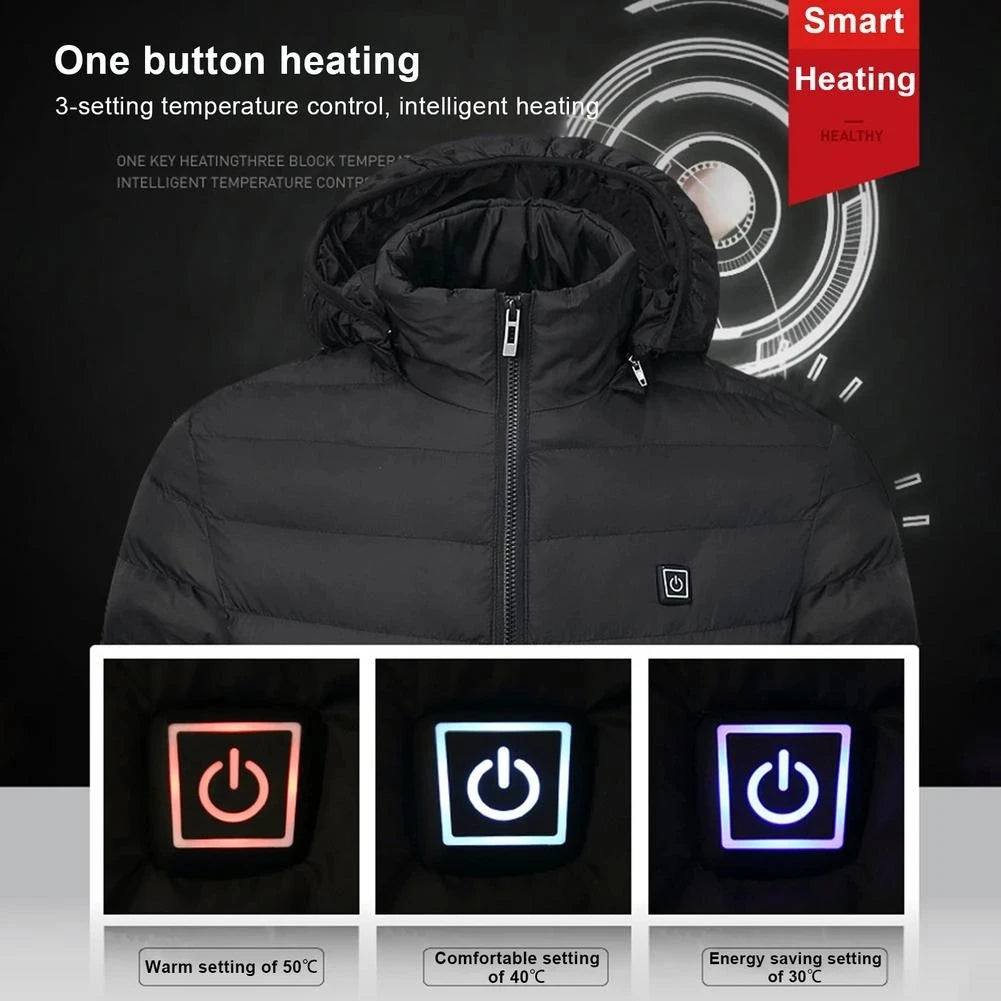 Chaqueta Térmica Inteligente 17 Zonas de Calor – Impermeable y Recargable