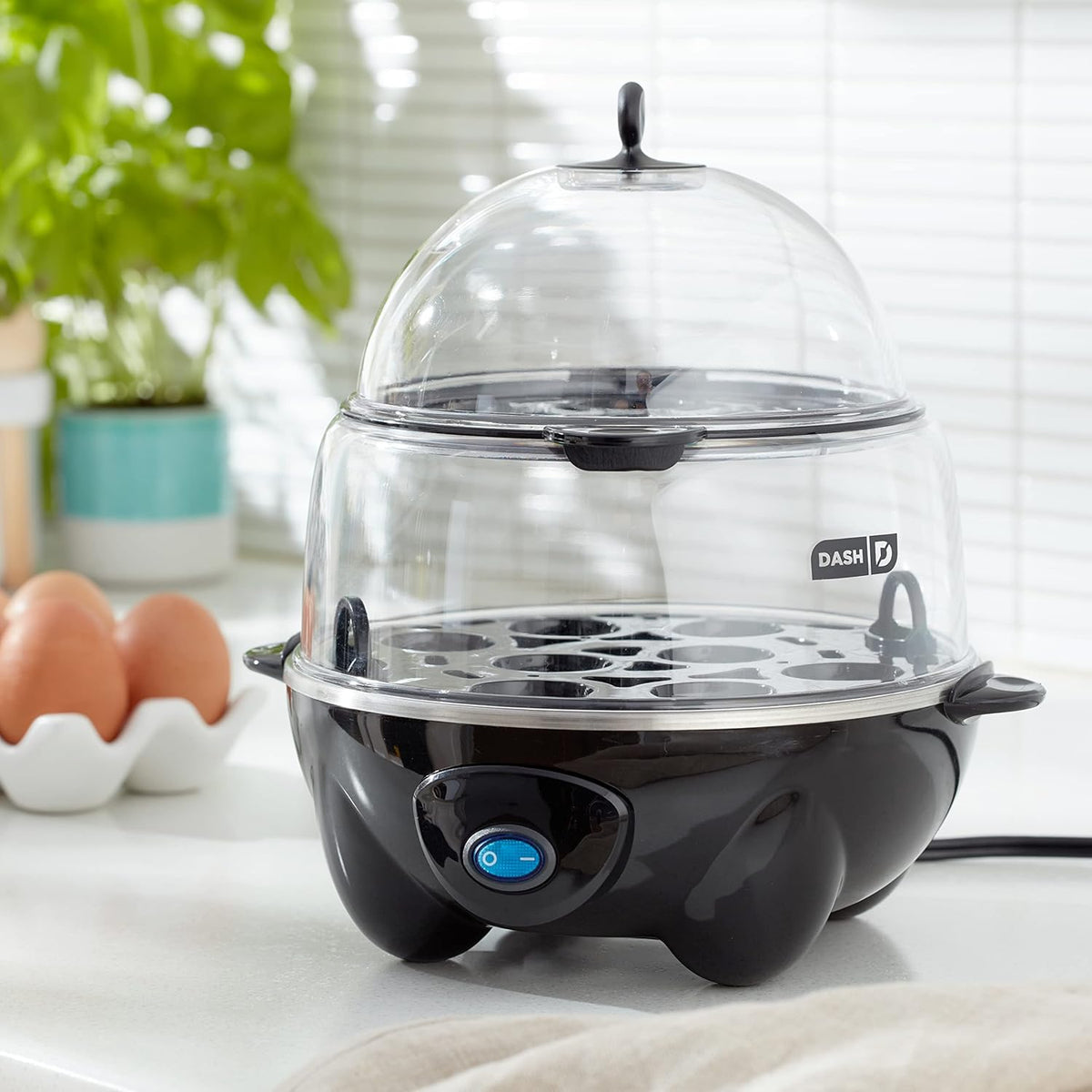 Cocedor eléctrico de huevos multifuncional – 12 huevos, omelets y huevos pochados