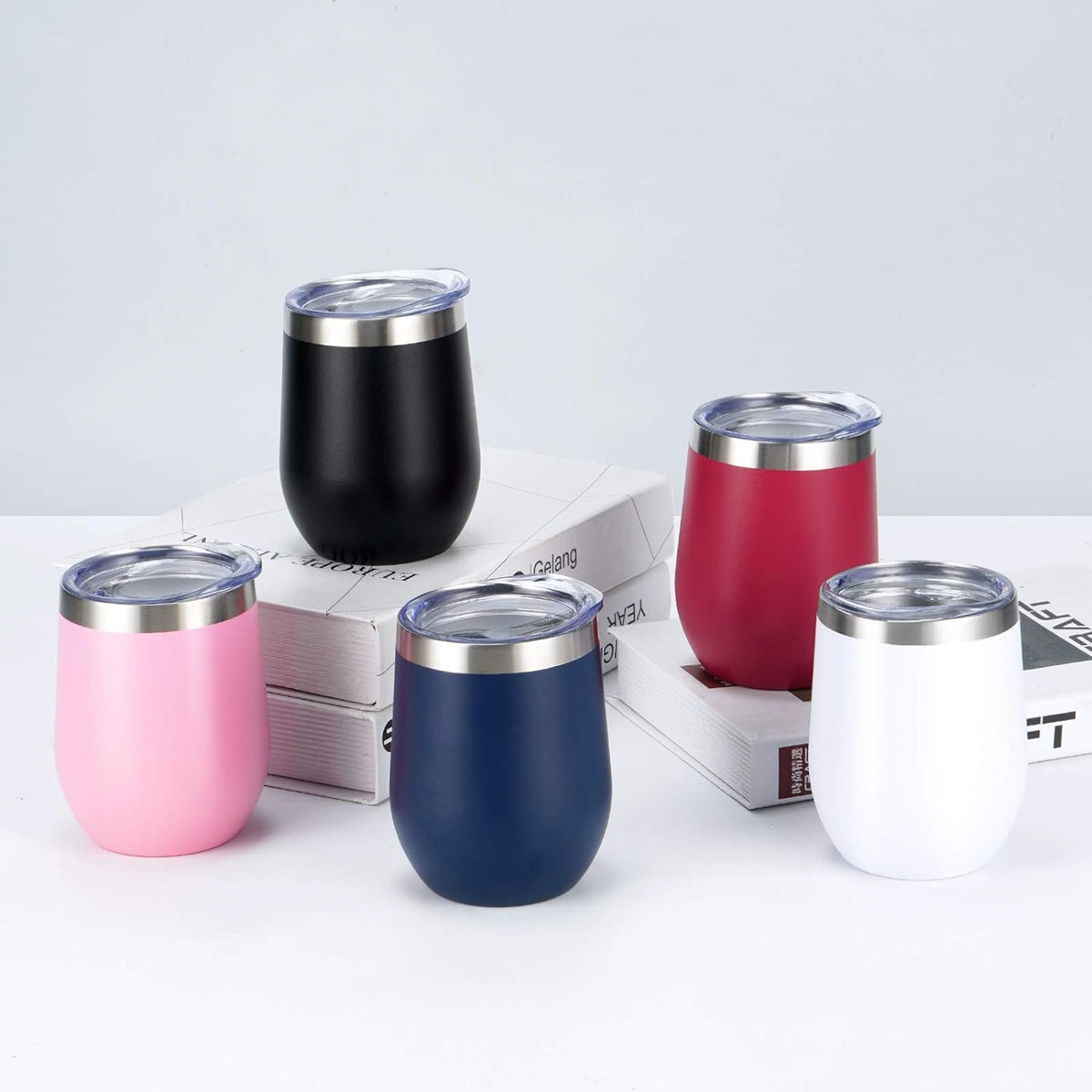 Set de vasos térmicos de acero inoxidable – 8 piezas con tapa y pajillas reutilizables