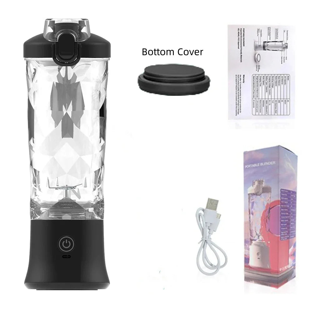 Licuadora portátil recargable – potente motor y cuchillas de acero inoxidable