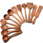 Set de utensilios de cocina de madera – 12 piezas artesanales para cocinar y servir