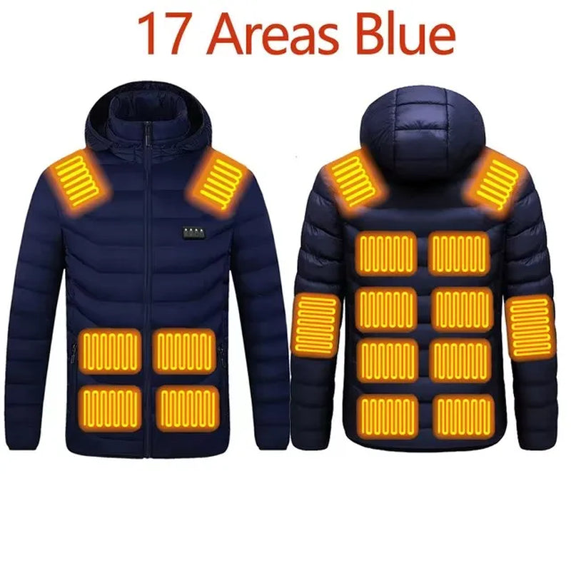 Chaqueta Térmica Inteligente 17 Zonas de Calor – Impermeable y Recargable