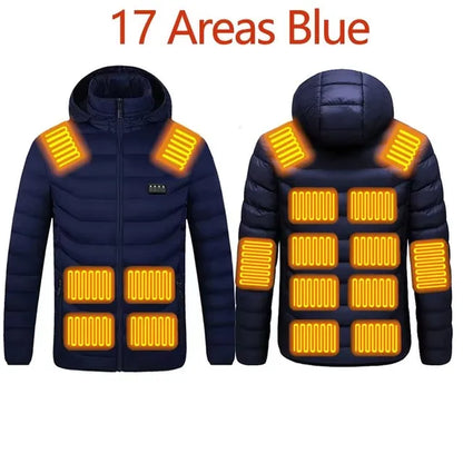 Chaqueta Térmica Inteligente 17 Zonas de Calor – Impermeable y Recargable
