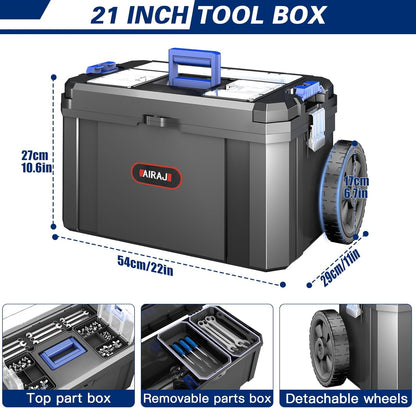Caja de herramientas modular con ruedas – sistema 3 en 1 apilable y portátil