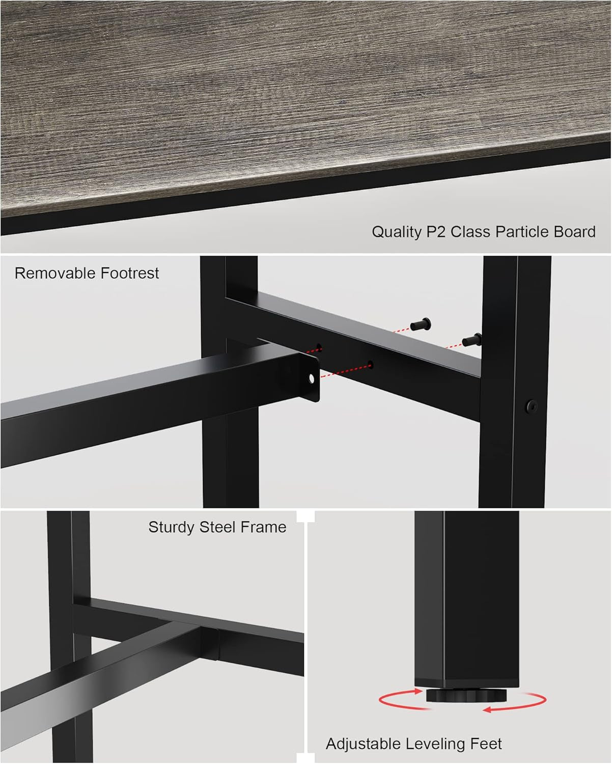 Mesa alta multifuncional de madera y metal – estilo industrial moderno