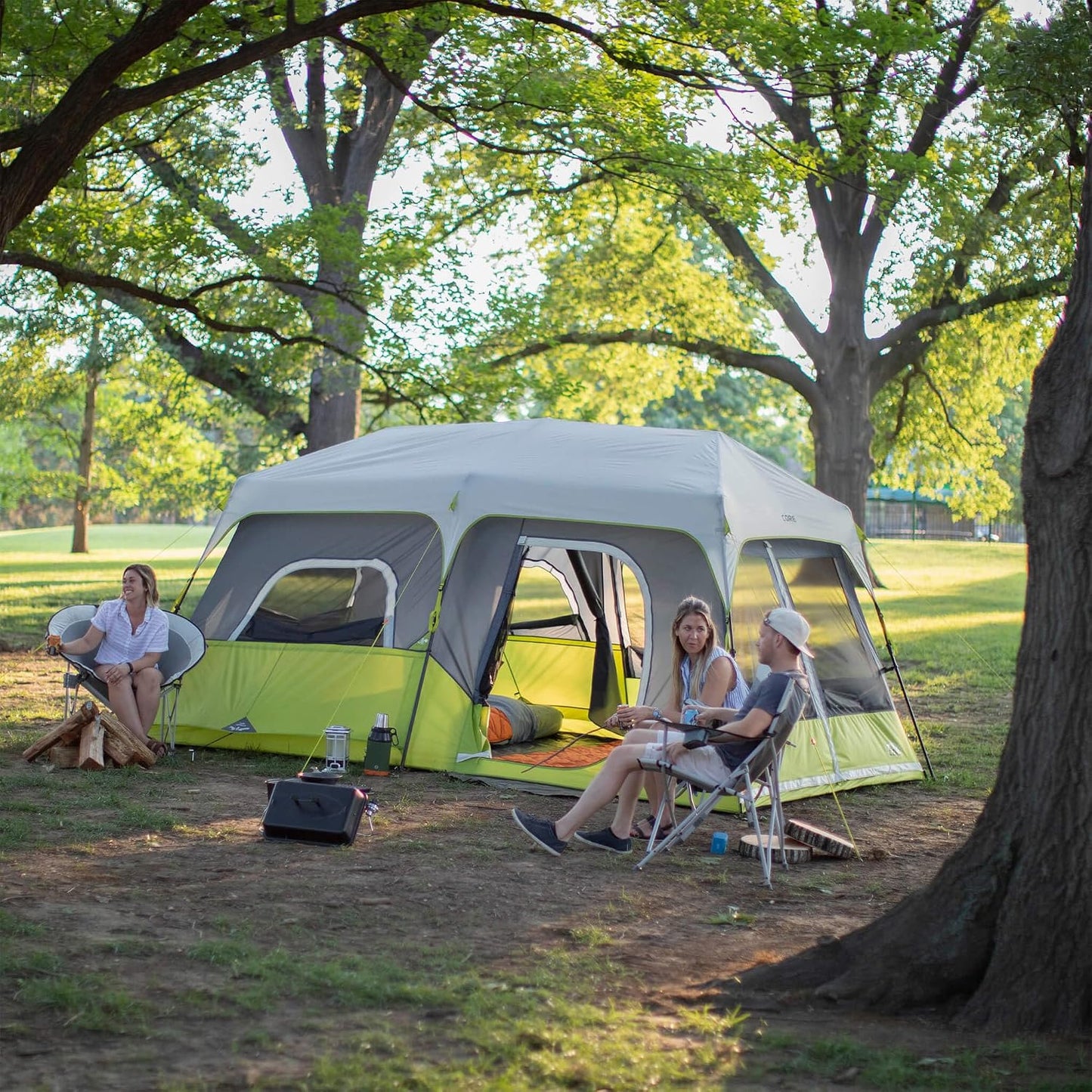 Carpa tipo cabaña instantánea para 9 personas – montaje rápido y resistente al agua