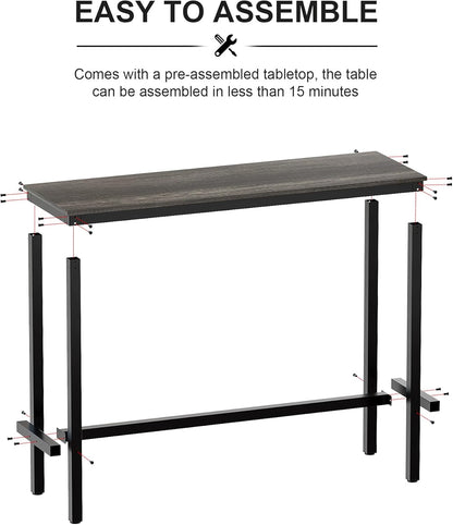 Mesa alta multifuncional de madera y metal – estilo industrial moderno