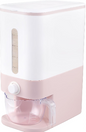 Dispensador de arroz y granos de gran capacidad – diseño moderno rosa y blanco