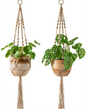 Maceteros colgantes de macramé – set decorativo para plantas de interior