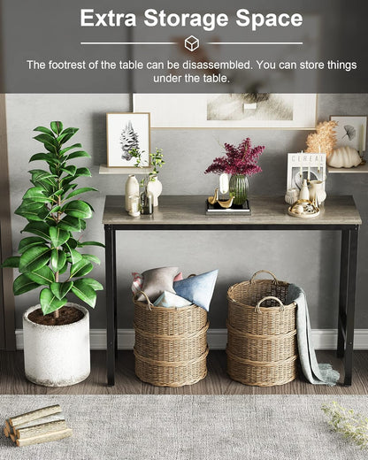 Mesa alta multifuncional de madera y metal – estilo industrial moderno