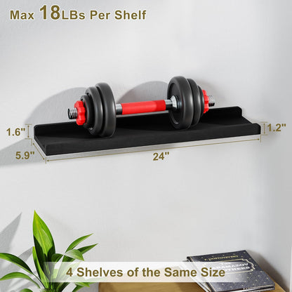 Juego de repisas flotantes negras – diseño moderno para decoración y almacenamiento
