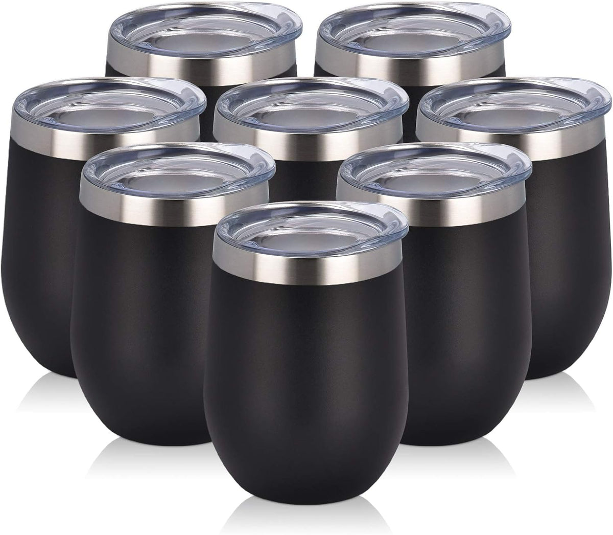 Set de vasos térmicos de acero inoxidable – 8 piezas con tapa y pajillas reutilizables
