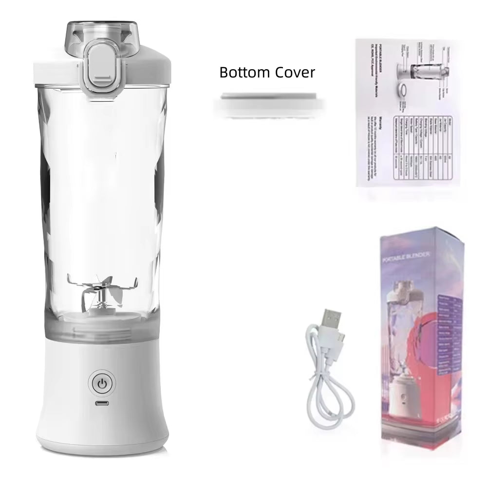 Licuadora portátil recargable – potente motor y cuchillas de acero inoxidable