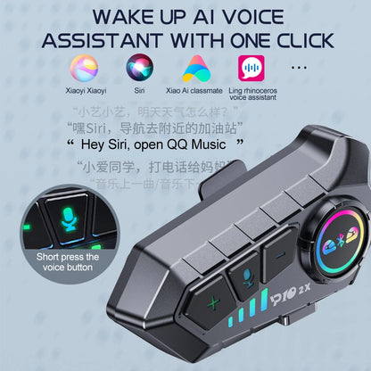 Intercomunicador Bluetooth Y10 2X para Motociclistas – Comunicación y Música sin Límites