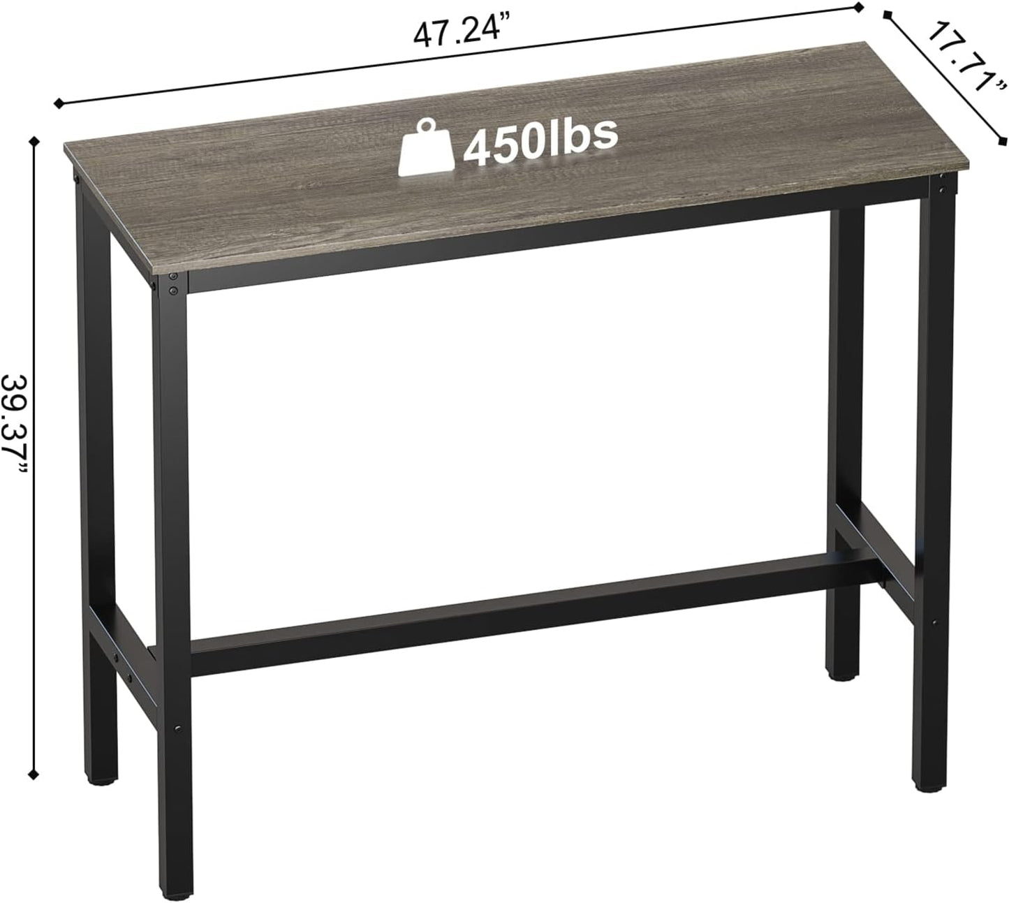 Mesa alta multifuncional de madera y metal – estilo industrial moderno