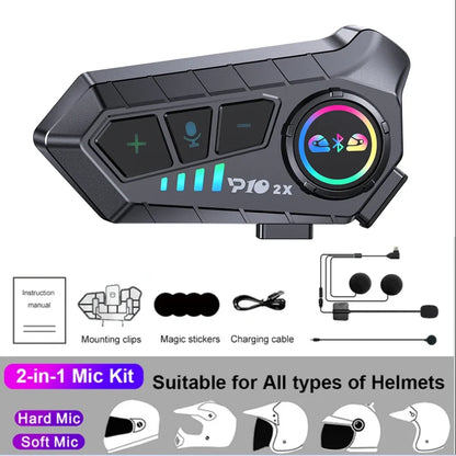 Intercomunicador Bluetooth Y10 2X para Motociclistas – Comunicación y Música sin Límites