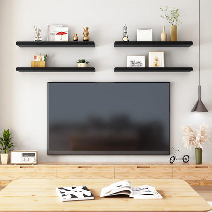 Juego de repisas flotantes negras – diseño moderno para decoración y almacenamiento