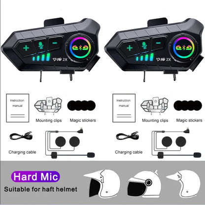 Intercomunicador Bluetooth Y10 2X para Motociclistas – Comunicación y Música sin Límites