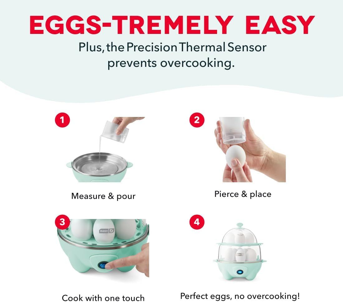 Cocedor eléctrico de huevos multifuncional – 12 huevos, omelets y huevos pochados