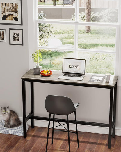 Mesa alta multifuncional de madera y metal – estilo industrial moderno