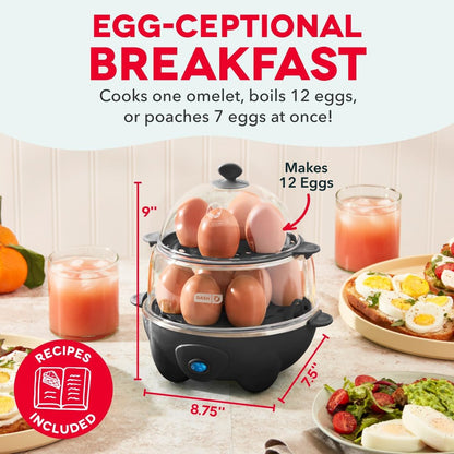 Cocedor eléctrico de huevos multifuncional – 12 huevos, omelets y huevos pochados